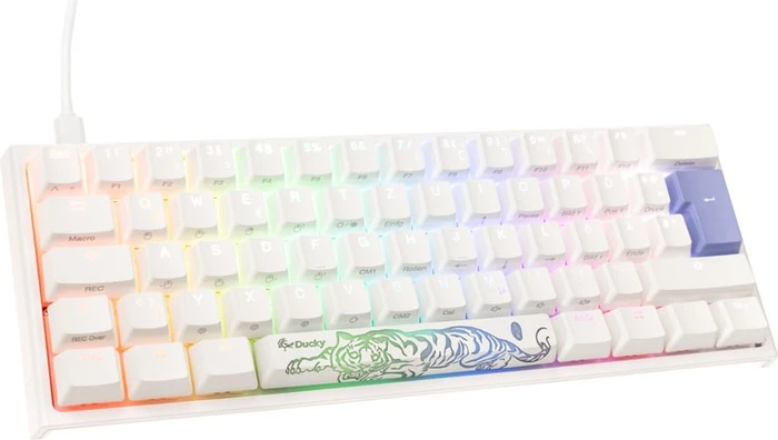 Ducky One 2 Pro Mini, PBT, weiß, LEDs RGB, Kailh Box BROWN, USB, DE