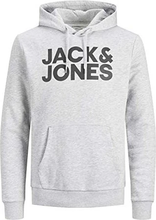Jack & Jones Logo Hoodie light grey melange (Herren)