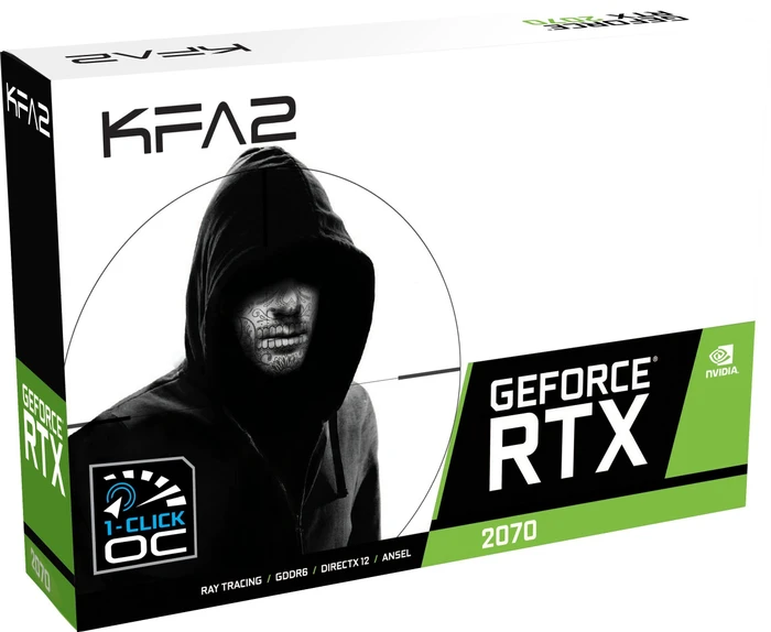 KFA2 GeForce RTX 2070 White Mini (1-Click OC), 8GB GDDR6, DVI, HDMI, DP