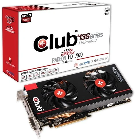 Club 3D Radeon HD 7970 GHz Edition, Radeon HD 7970 XT2, 3GB GDDR5, DVI, HDMI, 2x mDP