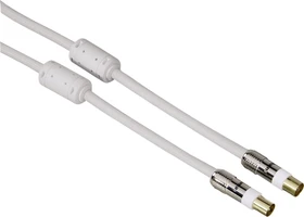 Hama Antennen-Kabel Koax-Stecker - Koax-Kupplung, 1.5m, 120dB, weiß