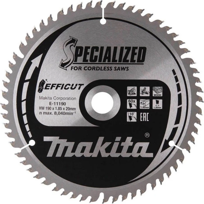 Makita Specialized Efficut Kreissägeblatt 60Z, 190x1.85x20mm, 1 Stück