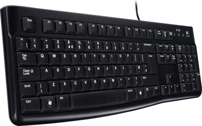 Logitech K120 Keyboard, schwarz, USB, DE