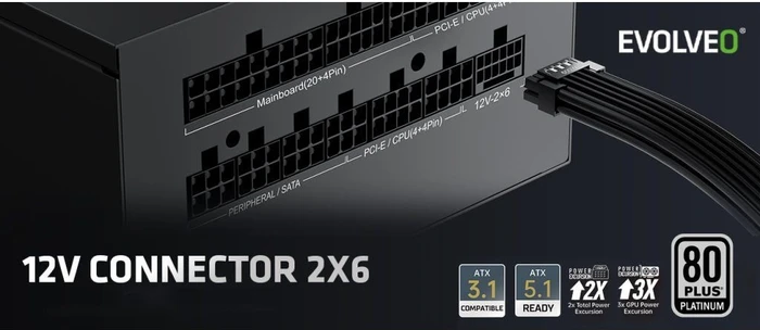 Evolveo Platinum Series P1000 schwarz 1000W, ATX 3.1