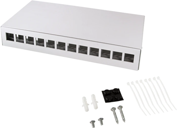 LogiLink Konsolidierungspunkt-Gehäuse für RJ-45 Keystone Module, 12-Port, grau