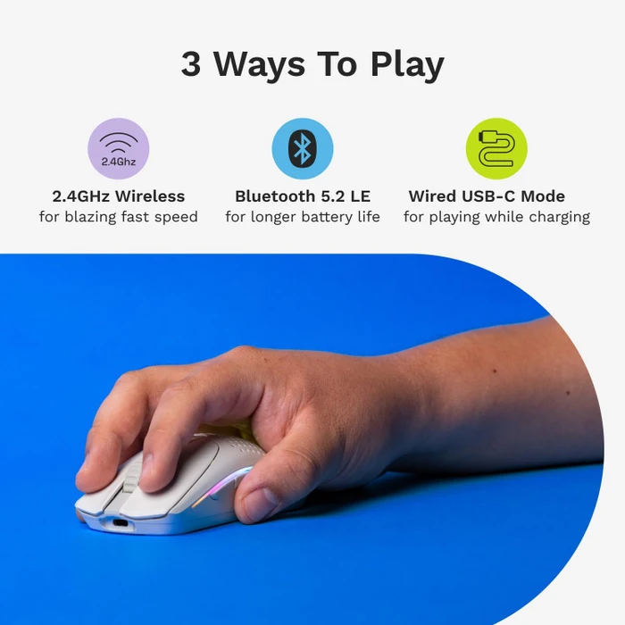 Glorious Model O 2 Mini Wireless weiß matt, USB/Bluetooth