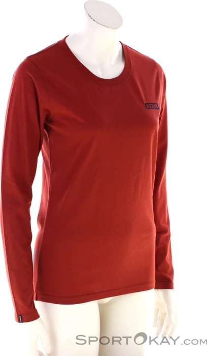 ION Bike Tee Logo DR LS Trikot langarm spicy red (Damen)