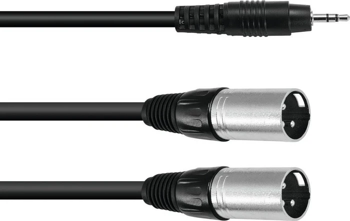 Omnitronic Adapterkabel 3.5mm Klinke/2x XLRm 3.0m