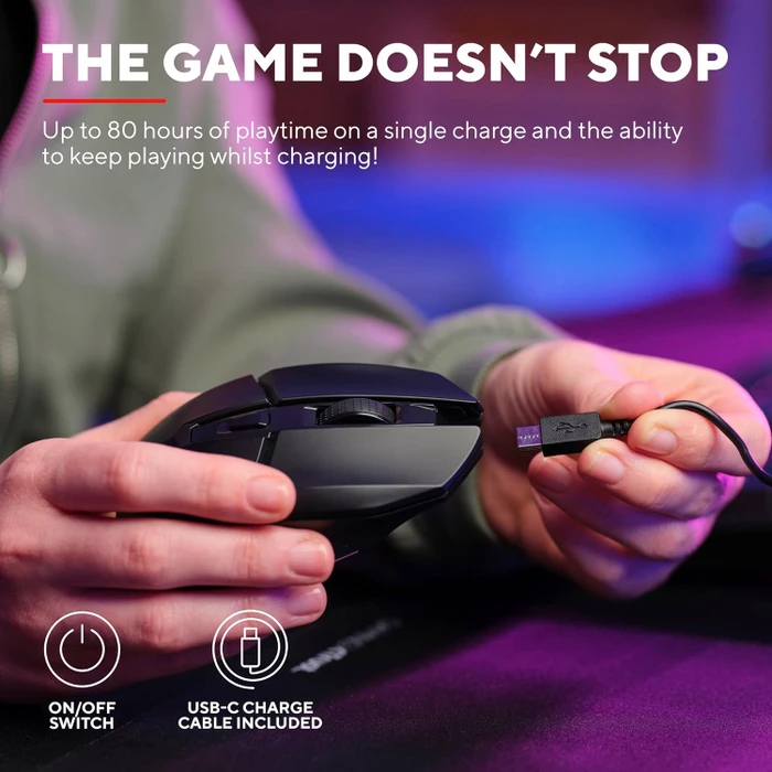 Trust Gaming GXT 112 Felox Wireless Gaming Mouse & Mauspad, schwarz, USB