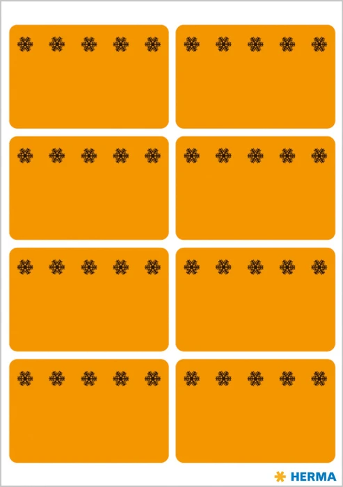 Herma Tiefkühletiketten Eiskristalle, 26x40mm, orange, 6 Blatt (48 Etiketten)