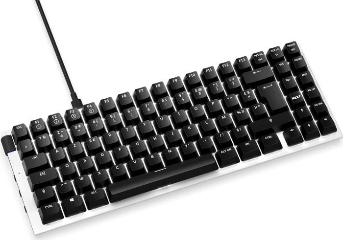 NZXT Function MiniTKL, matt weiß, LEDs RGB, hot-swap, Gateron RED, USB, FR