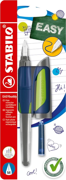 STABILO EASYbuddy Twilight Sky Edition stahlblau/limette, rechte Hand, mittel, Blister