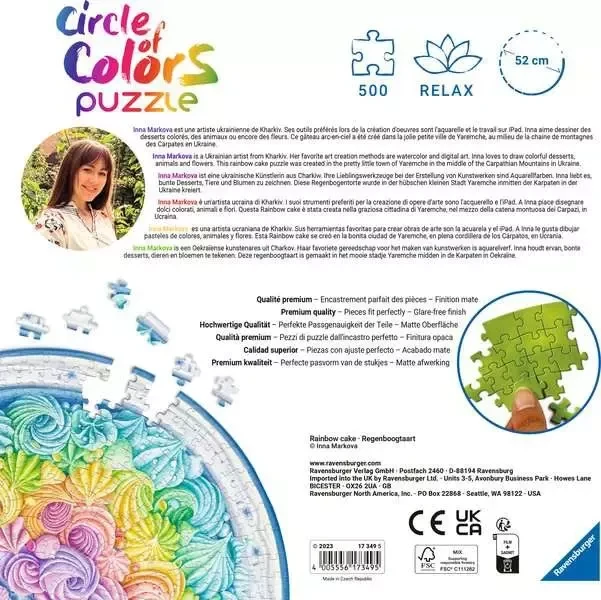 Ravensburger Puzzle Circle of Colors Rainbow Cake