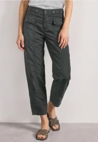 Street One Karlie High Waist Barrel Hose mossbound green (Damen)