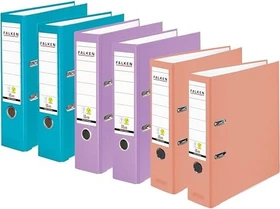 Falken PastellColor Ordner 2-Ring, 80mm, A4, farbig sortiert, 6er-Pack