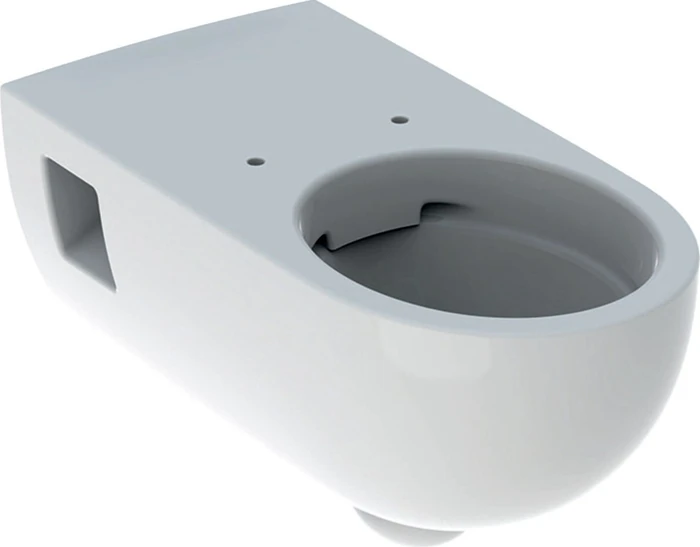 Geberit Renova Comfort Wand-WC Tiefspüler, verlängerte Ausladung, teilgeschlossene Form, barrierefrei, Rimfree weiß/KeraTect