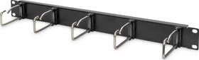 Digitus Kabelrangierpanel mit Stahlbügeln, für 483mm-Schränke, RAL 9005, 1HE