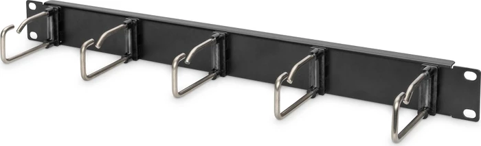 Digitus Kabelrangierpanel mit Stahlbügeln, für 483mm-Schränke, RAL 9005, 1HE