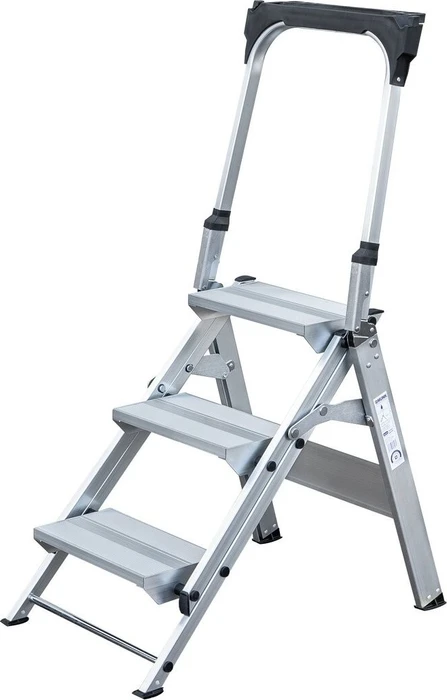 Günzburger Steigtechnik Aluminium Trittleiter, 4 Stufen
