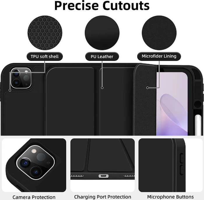 4smarts Folio Case Basic für Apple iPad Pro 13" (M4, 2024), schwarz