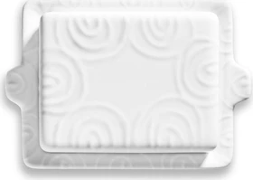 Gmundner Keramik Weißgeflammt Butterdose 250g
