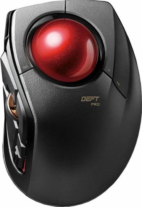Elecom DEFT Pro M-DPT1MRXBK Wireless Trackball schwarz/rote Kugel, Rechtshänder, USB/Bluetooth