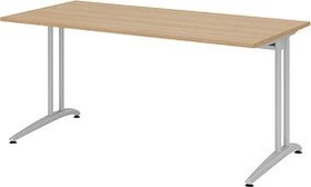 Hammerbacher Ergonomic B-Serie BS16/E Schreibtisch 160x80cm Eiche/silber