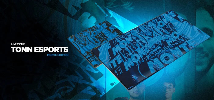 Hator Tonn eSport 3XL Monte Edition Gaming Mousepad, 1000x550mm, Motiv blau/schwarz