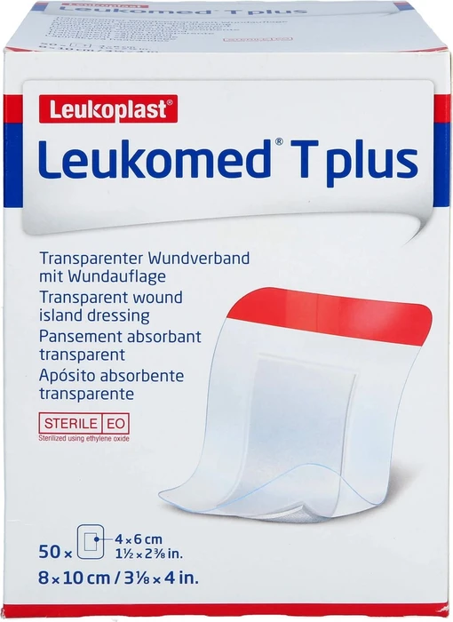 BSN medical Leukomed T Plus Pflaster transparent steril, 8 x 10cm, 50 Stück