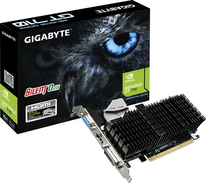 GIGABYTE GeForce GT 710 passiv, 2GB DDR3, VGA, DVI, HDMI