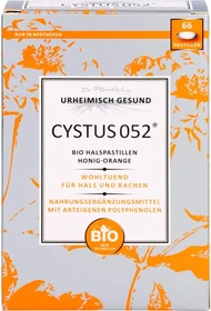 Cystus 052 Bio Halspastillen Honig-Orange, 66 Stück