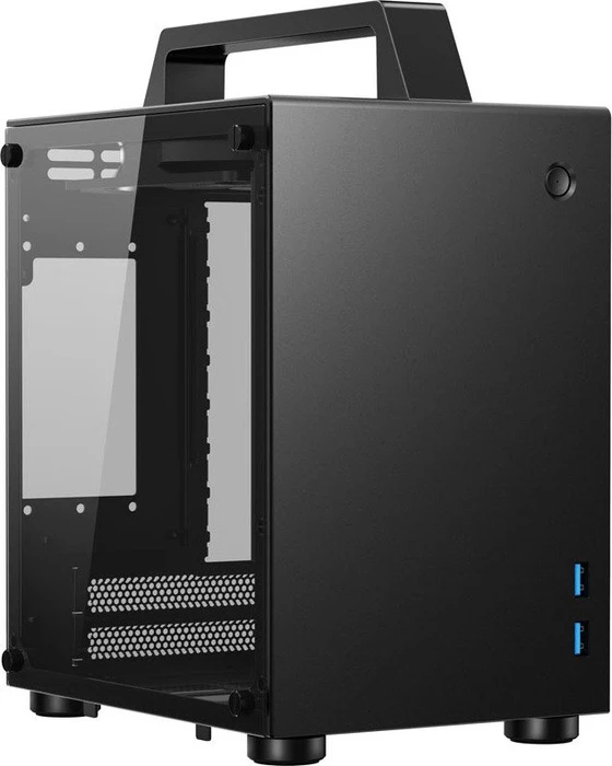 Jonsbo T8, schwarz, Glasfenster, Mini-ITX