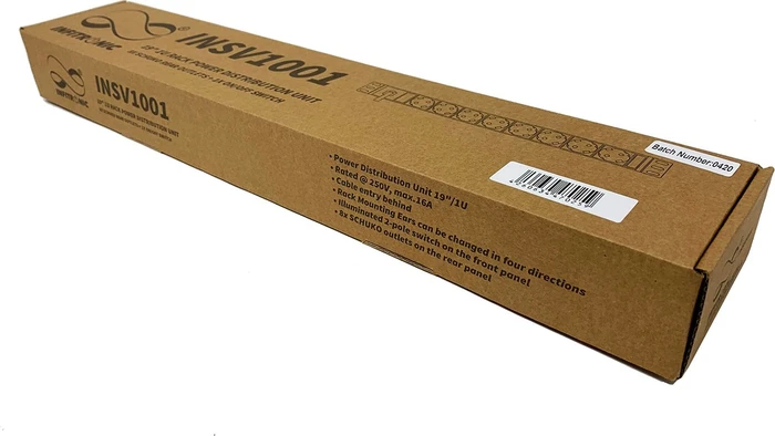 Infitronic 19" PDU Steckdosenleiste, 1HE, 8-fach, 250V, schwarz, 2m