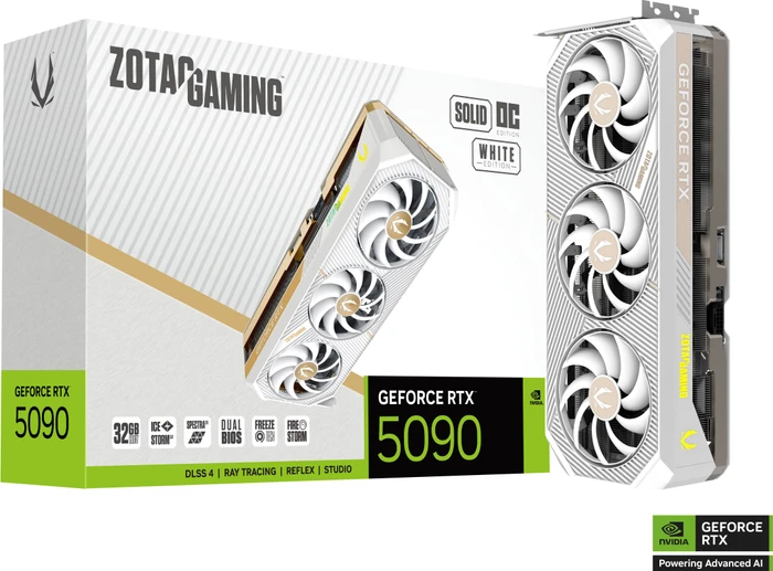 Zotac Gaming GeForce RTX 5090 SOLID OC White Edition, 32GB GDDR7, HDMI, 3x DP