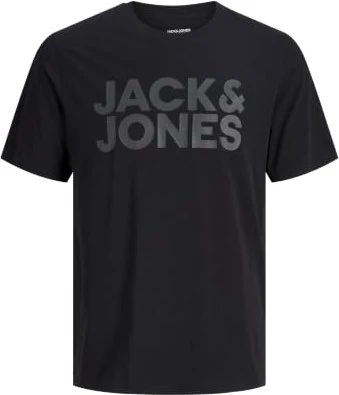 Jack & Jones Logo T-Shirt kurzarm black/large print (Herren)