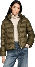 Tommy Hilfiger Regular Fit Puffer Down Hooded Jacke army green (Damen)