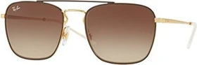Ray-Ban RB3588 55mm poliert braun-gold/braun