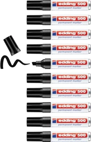 edding 500 Permanentmarker schwarz, 10er-Pack