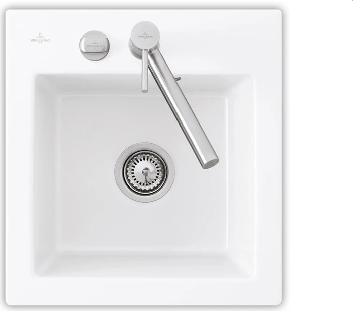 Villeroy & Boch Subway 45 XS Einbau Becken mittig mit Ablauffernbedienung snow white