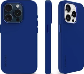 Decoded AntiMicrobial Silicone Back Cover für Apple iPhone 15 Pro Max Galactic Blue