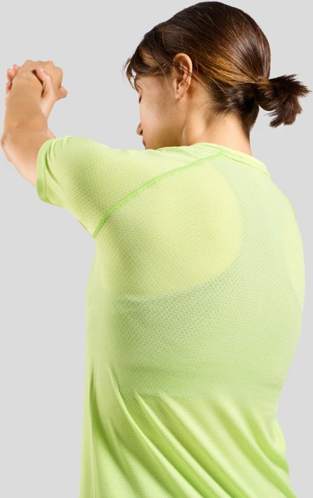 Odlo Essentials Seamless Funktionsshirt kurzarm shadow lime melange (Damen)