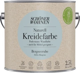 Schöner Wohnen Naturell Kreidefarbe innen bergseeruhe helles blaugrau, 2.5l