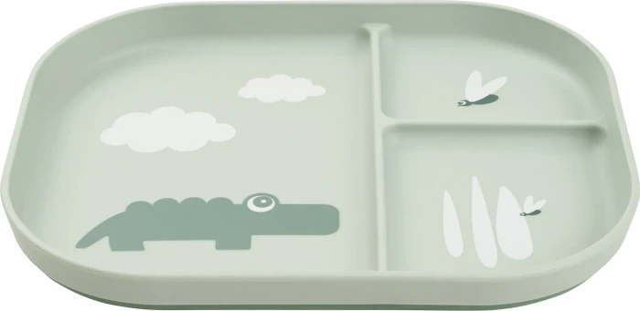 Done by Deer Foodie Compartment Kinderteller croco green