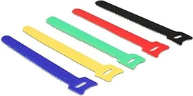 DeLOCK Klett-Kabelbinder, 12mm, 200mm, farbig sortiert, 10 Stück