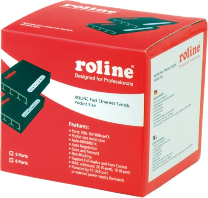 Roline Desktop Gigabit Switch, 4x RJ-45