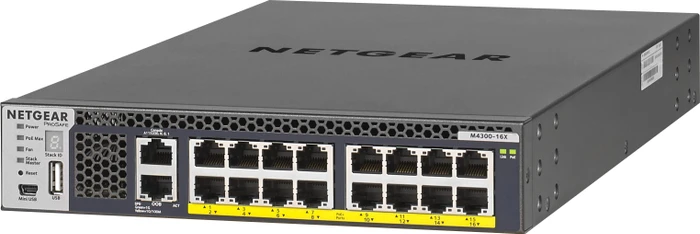 Netgear ProSAFE M4300 Desktop 10G Managed Switch, 16x RJ-45, 500W PoE+