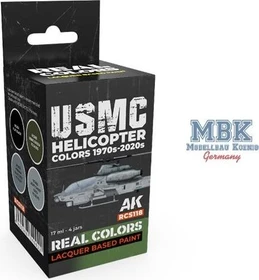 AK-Interactive 2nd Gen Real Colors USMC Helicopter Colors 1970s-today Farbset, 4-tlg.