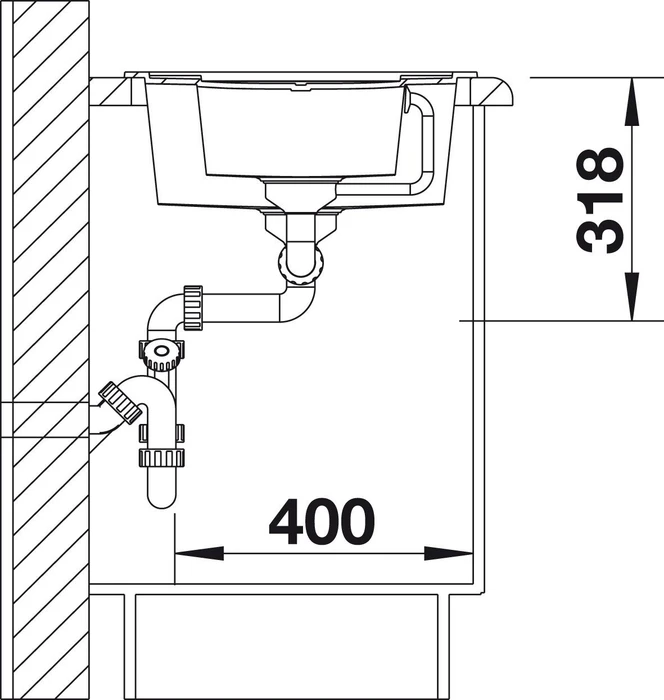 Blanco Metra 6 S Becken reversibel mit Ablauffernbedienung felsgrau