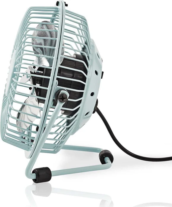 Nedis FNDK1BU10 USB Mini Tischventilator aus Metall 10cm blau