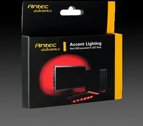 Antec Accent Lighting, rot beleuchtet, LED-Streifen, schwarz